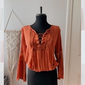 American Eagle Boho Flow Top